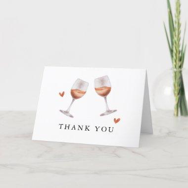 Wine Glasses Bridal Shower Thank You Invitations