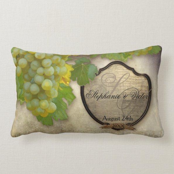 Wine Label Personalized Grape Winery Home Decor Lumbar Pillow