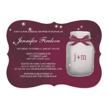 Wine Monogrammed Firefly Mason Jar
