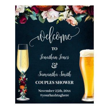 Wine Navy Bubbles & Brews Welcome Couples Wedding Poster