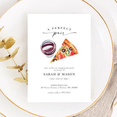 Wine & Pizza Perfect Pair Engagement Party Invitations