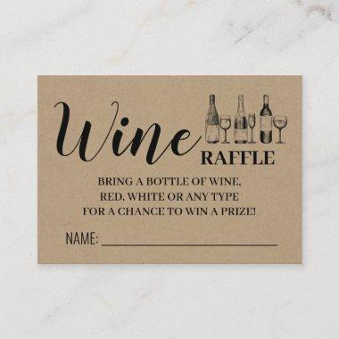 Wine Raffle Ticket Couples Shower Rustic Invitations