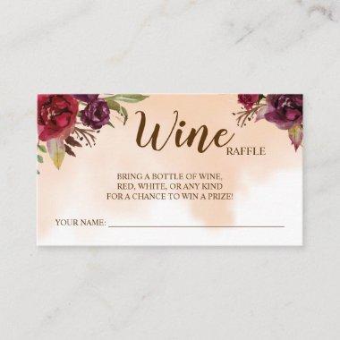Wine Raffle Wedding | Burgundy Bridal Shower Invitations