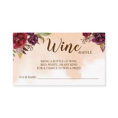 Wine Raffle Wedding | Burgundy Bridal Shower Invitations