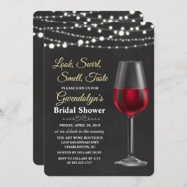 Wine String Lights Bridal Shower Invitations