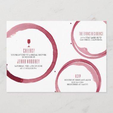 Wine Tasting Bridal Shower Invitations Red