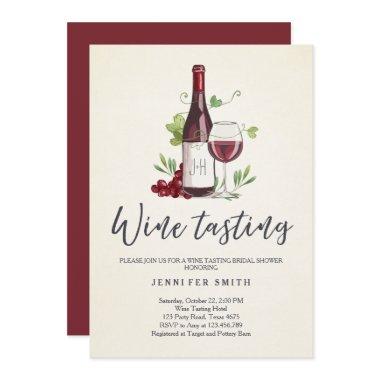 Wine Tasting Bridal shower invite Rustic Winery