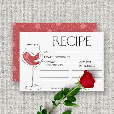 Wine Tasting Bridal Shower Recipe Invitations