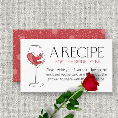 Wine Tasting Bridal Shower Recipe for the bride Enclosure Invitations