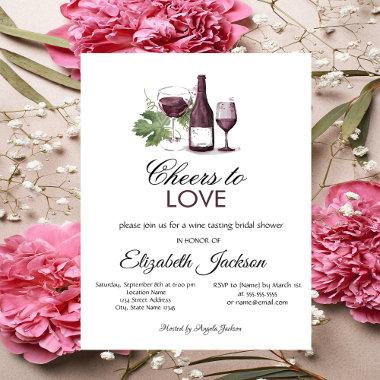 Wine Tasting Burgundy Bridal Shower Invitations