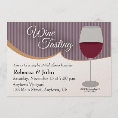 Wine Tasting Couples Bridal Shower Invitations