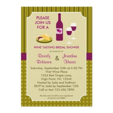 Wine Tasting Couple's Bridal Shower Invitations