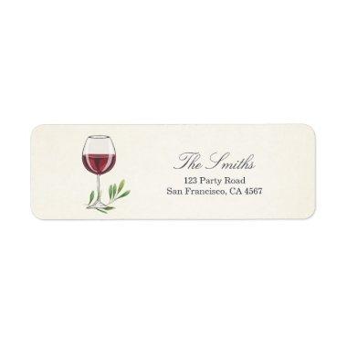 Wine Tasting Return Address Label Winery Vineyard