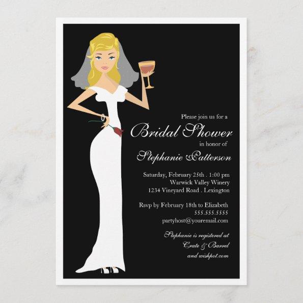 Wine Theme Bridal Shower Celebration Invitations