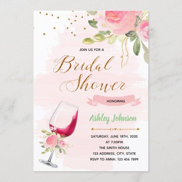 Wine theme bridal shower Invitations