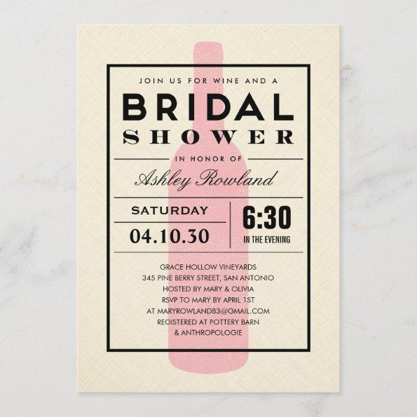 Wine Themed Bridal Shower Invitations