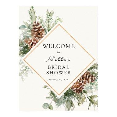 Winter Baby Shower Evergreen Welcome Poster