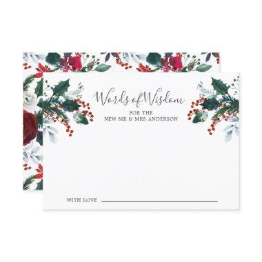 Winter Bloom Floral Bridal Words of Wisdom Invitations