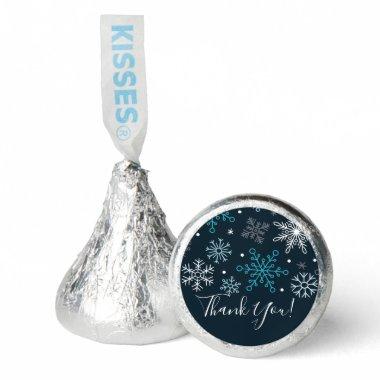 Winter Blue Snowflakes Thank You Hershey®'s Kisses®