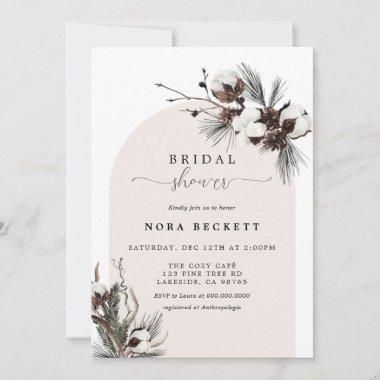 Winter Botanical Arch Bridal Shower Invitations