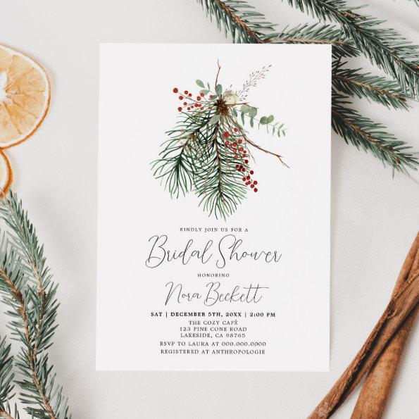 Winter Botanical Bridal Shower Invitations