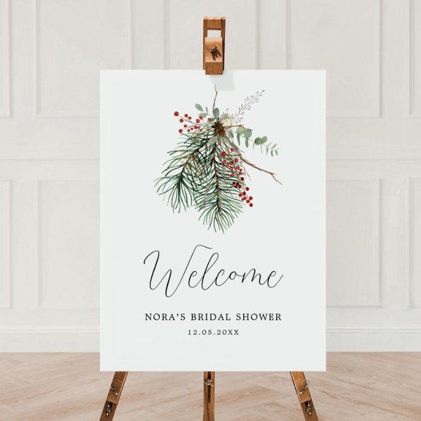 Winter Botanical Welcome Sign
