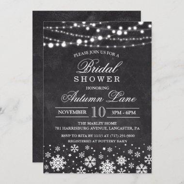 Winter Bridal Shower Chalk Invitations