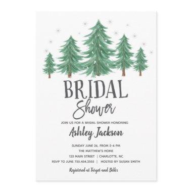 winter bridal Shower Greenery Woods Invitations