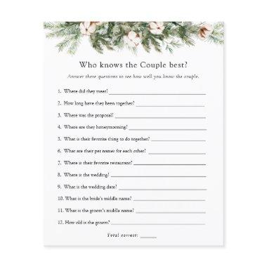 Winter Bridal Who Knows the Couple Best Game