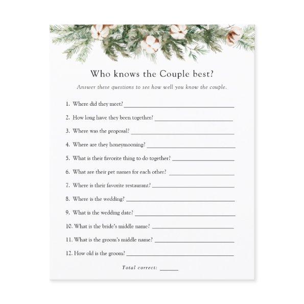 Winter Bridal Who Knows the Couple Best Game