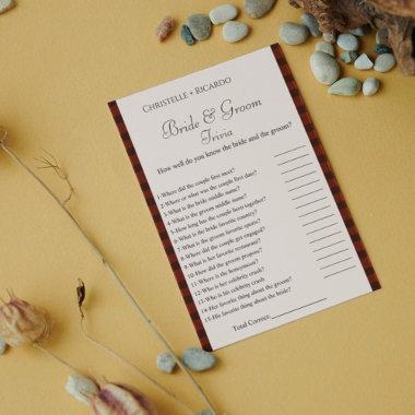 Winter bride groom trivia  game