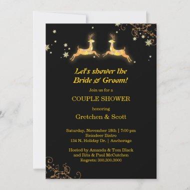 Winter Caribou Wedding Couples Shower Invitations