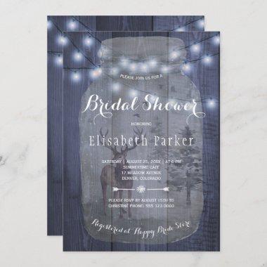 Winter Chic Rustic Barn Wood Bridal Shower Invitations
