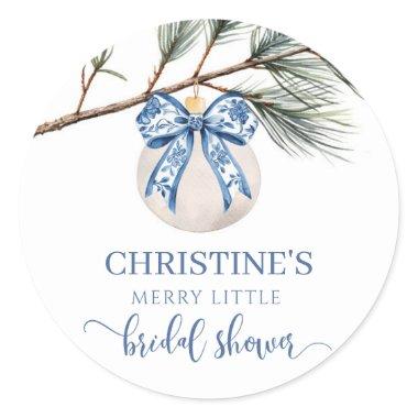 Winter Chinoiserie Bow Thank You Sticker