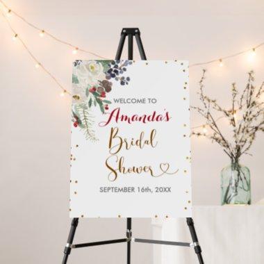 Winter Christmas Floral Bridal Shower Welcome Foam Board