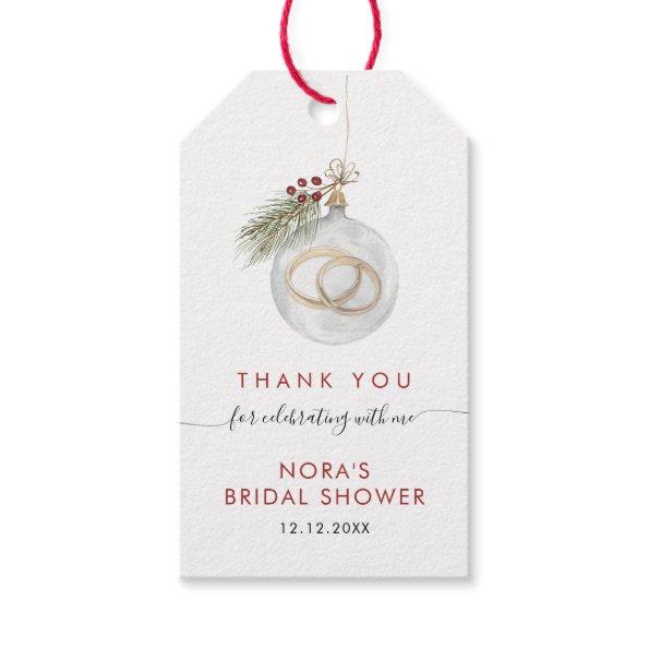 Winter Christmas Ornament Bridal Shower Gift Tags