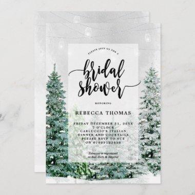 winter christmas snow bridal shower Invitations