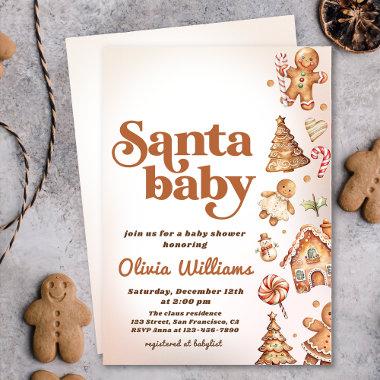 Winter Cookie Christmas Santa Baby Shower Invitations