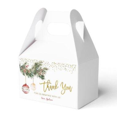 Winter Deck the Halls Bridal Shower Favor Boxes