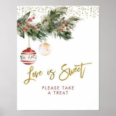 Winter Deck the Halls Bridal Shower Love is Sweet Poster