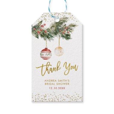 Winter Deck the Halls Bridal Shower Thank You Gift Tags