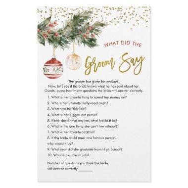 Winter Deck the Halls  What Groom Say