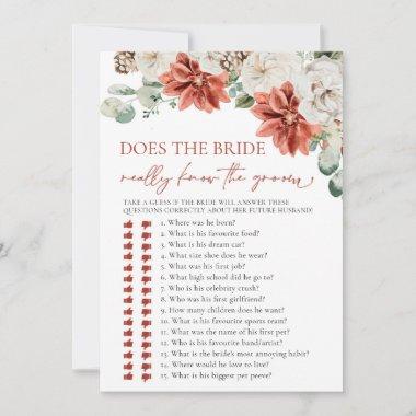 Winter Does the Bride really know the Groom Game Invitations