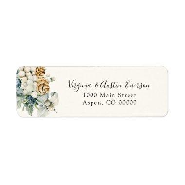 Winter Dusty Blue Return Address Label