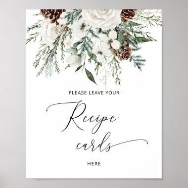 Winter elegant leave your recipe Invitations here poster