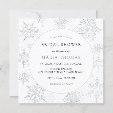 Winter Elegant Snowflake Bridal Shower Invitations