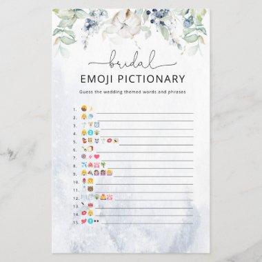 Winter eucalypus bridal shower emoji pictionary