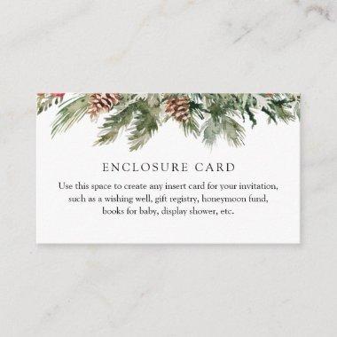 Winter Evergreen and Pinecone Custom Enclosure Invitations