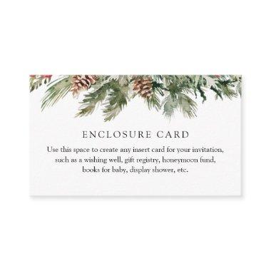 Winter Evergreen and Pinecone Custom Enclosure Invitations