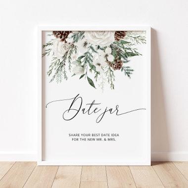 Winter Evergreen Date jar bridal game Poster
